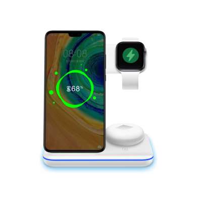 Mobile Phone Wireless Charger Qi Earphone 3in1 Wireless Charger for Apple iWatch